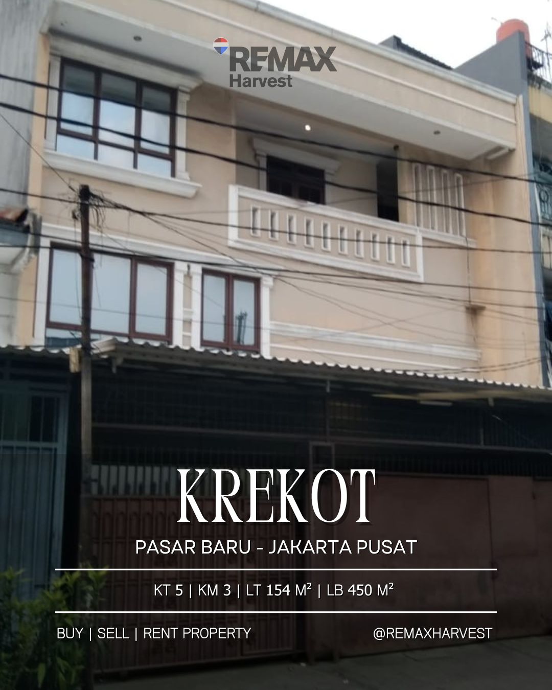 Rumah Tinggal 3 Lantai Krekot - Pasar Baru